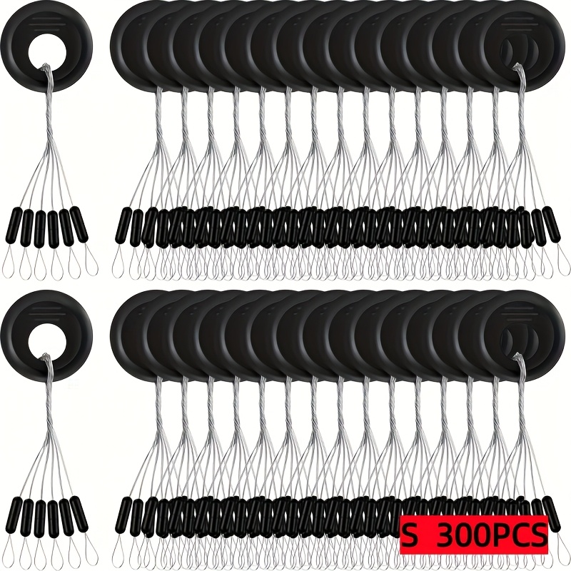 TEMU 300 pièces Bouchon de en caoutchouc pour pêche, perle à 6 fonctions, 1 noir, arrêt-flottant tailles L M S ; kit d'arrêteurs de