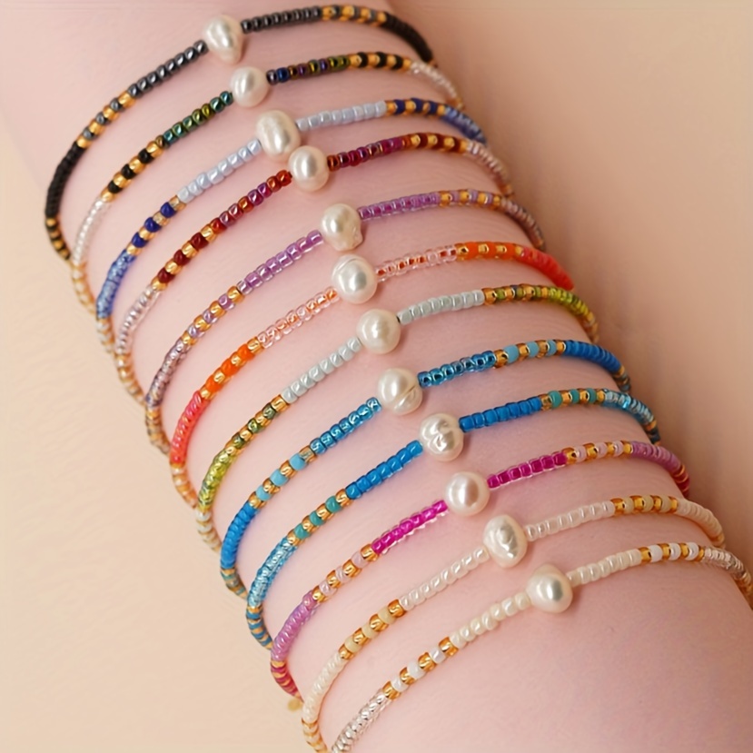 Adjustable String Bracelet, Seed Bead Bracelet, Tiny Beaded Bracelets,  Layering Bracelet, Friendship Bracelet, Minimalist Everyday Bracelet -   Canada