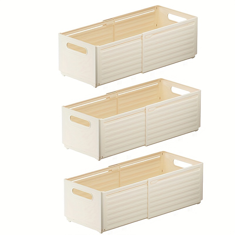 

1pc/3pcs Of Foldable Storage Boxes, 2 Packs Of Plastic Boxes For Organization, Adjusted From 11 To 18.8 Inches As Drawer Organizers And Dividers For Use In Bedrooms, Kitchens, Tools, And Closets.