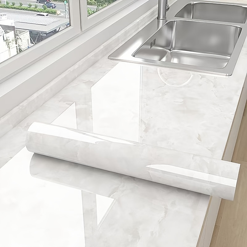 Thickened Wallpaper High-temperature Resistant Stove Countertop Cabinet Renovation Sticker Kitchen Waterproof Oil-proof Marble Wallpaper