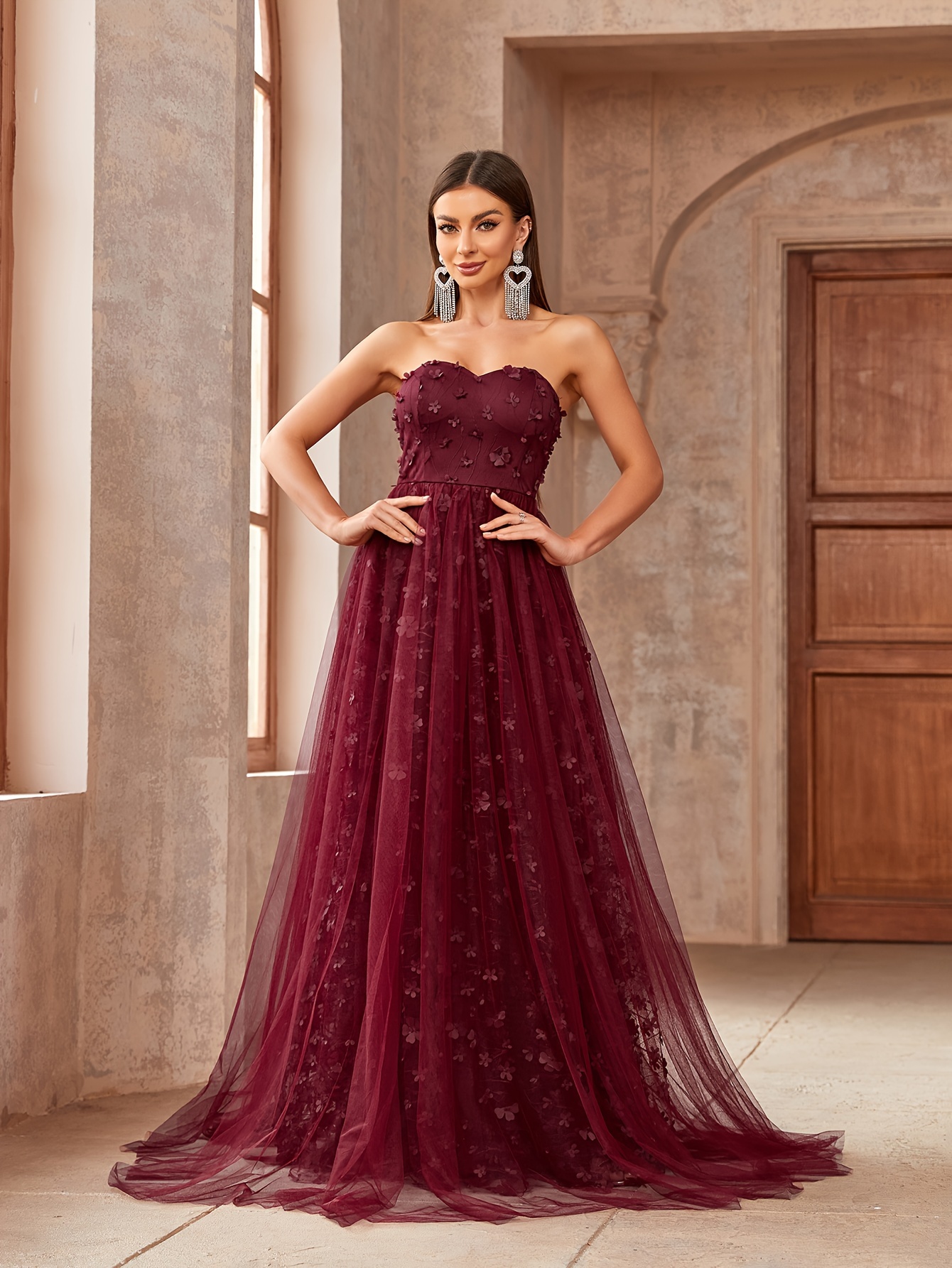 knee length dresses for ladies Strapless Layered Bow Mini Dress main image 1