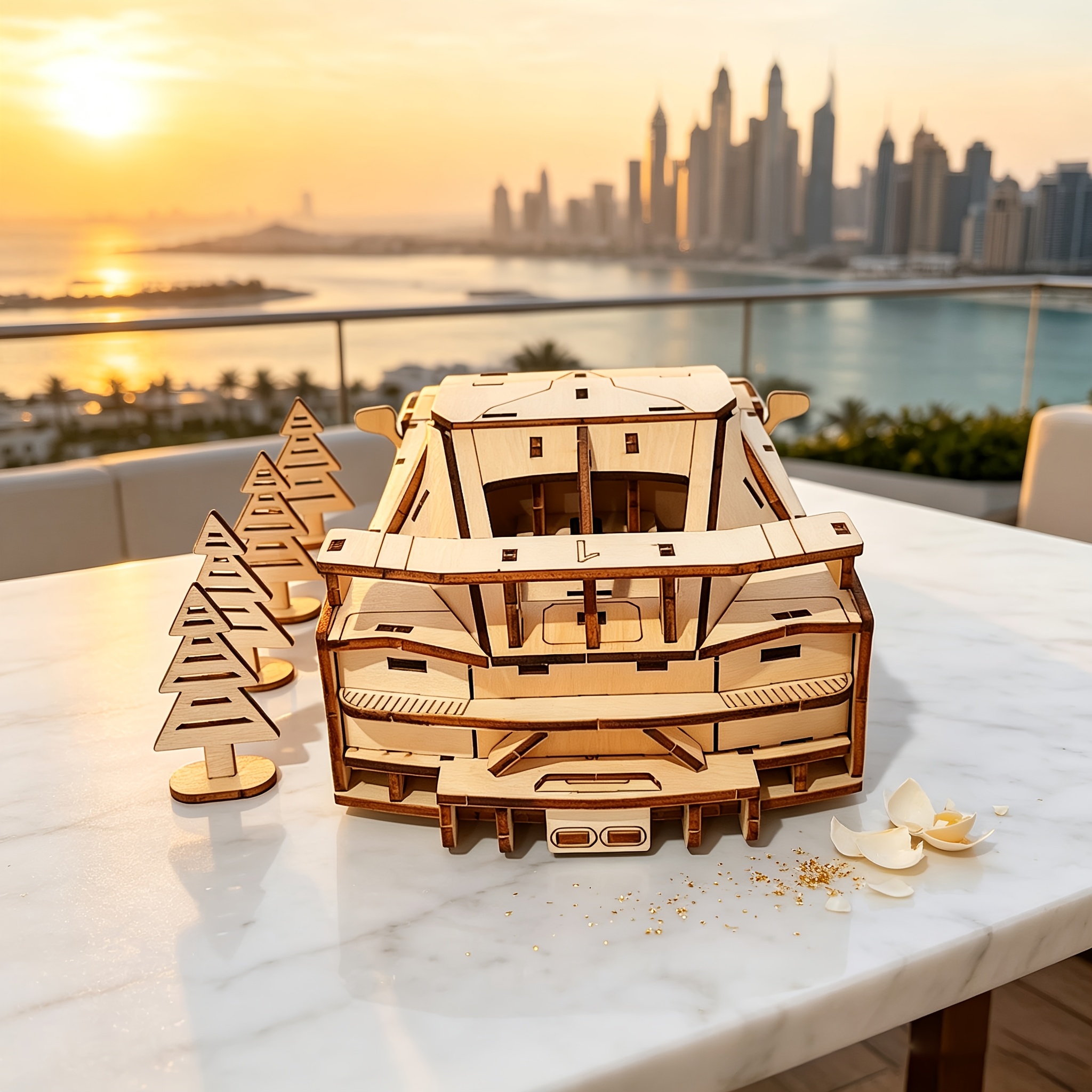 Modern Supercar 3D Wooden Puzzle Set