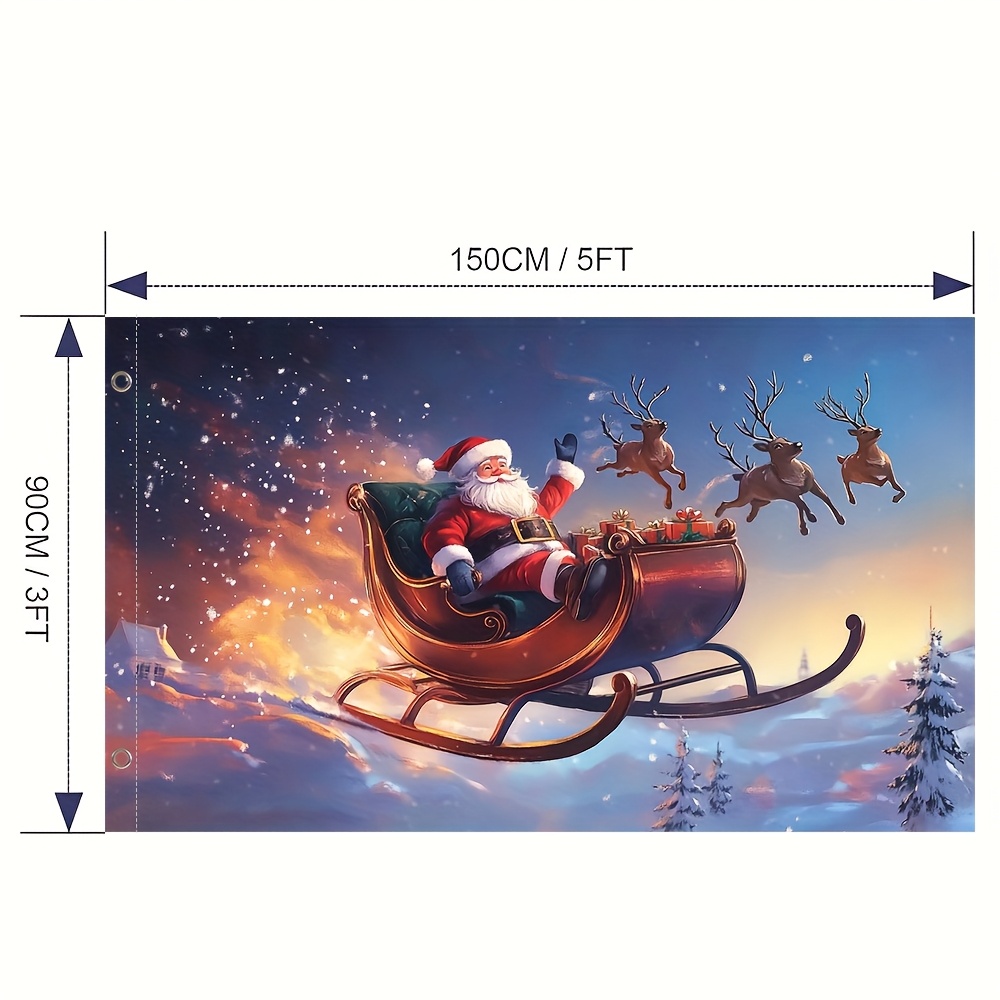 Image of 1pc Contemporary Art Flag Wishing A Merry Christmas, Suitable For Garden And Yard Decoration - Perfect For Housewarming And Garden Enthusiasts, As Well As Travel Decor