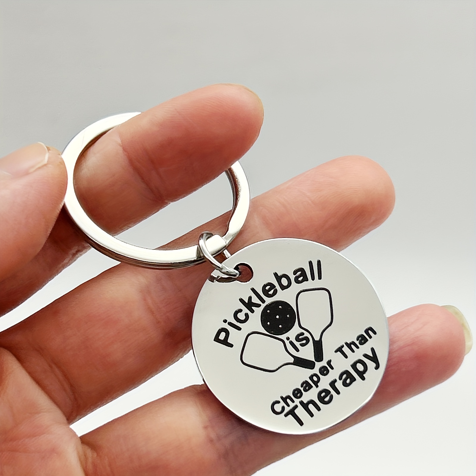 

Stainless Steel Pickleball Keychain - Accessory For Players, & Fans - Metal Key Ring For Daily Use & Sports Enthusiasts