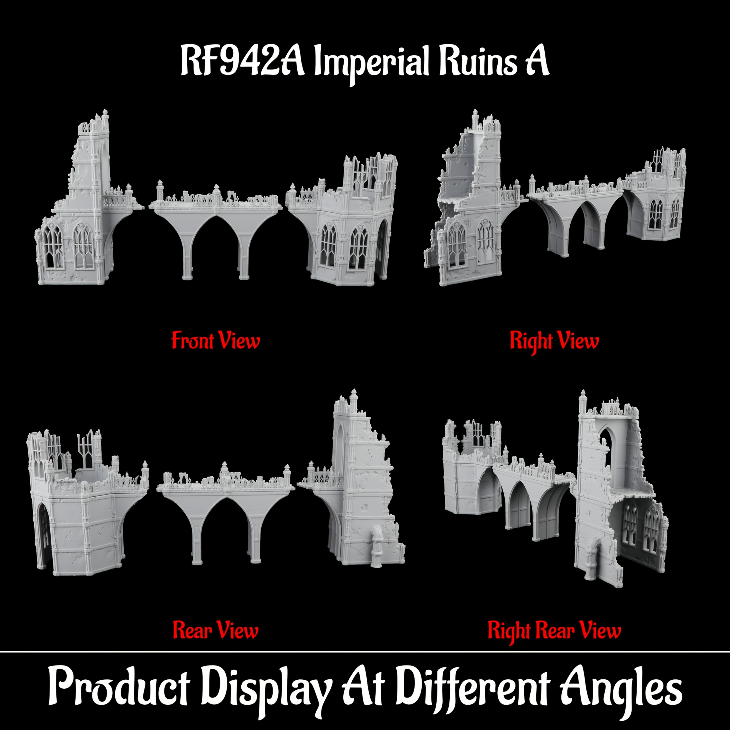 Small-Scale Models of Imperial Ruins for RPGs, Fantasy Scenery