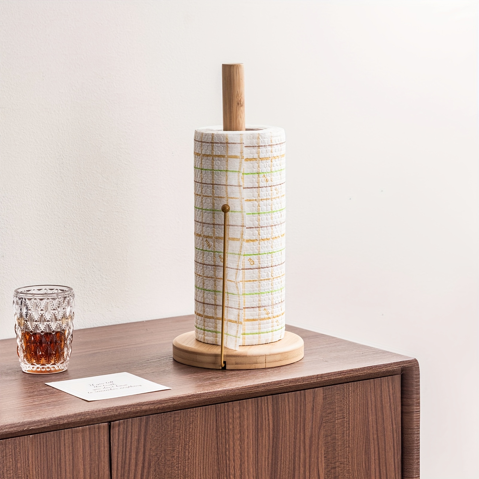 vertical tissue holder kitchen paper towel rack cloth holder cling film rack storage stand storage column upright roll paper holder home use kitchen use Product details 4