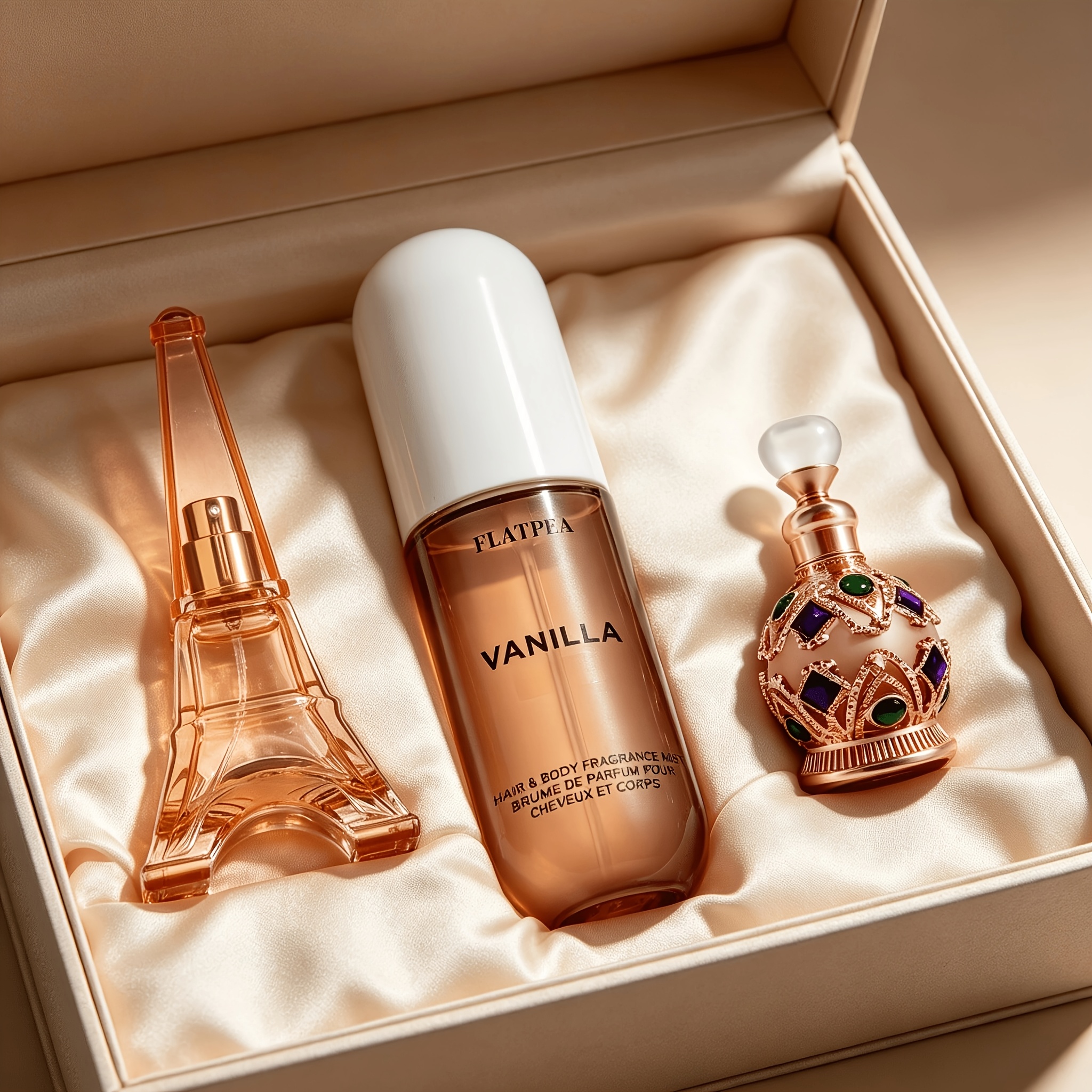 Image of 3pcs Perfume Set 1pc 50ml Vanilla Coconut 1pc 30ml Yellow 1pc 15ml Arabian Vase Brown Oil Gourmand Oriental Floral Gourmand Herbal Gourmand 5 To 15 Percent Daily Dating Holiday Gift