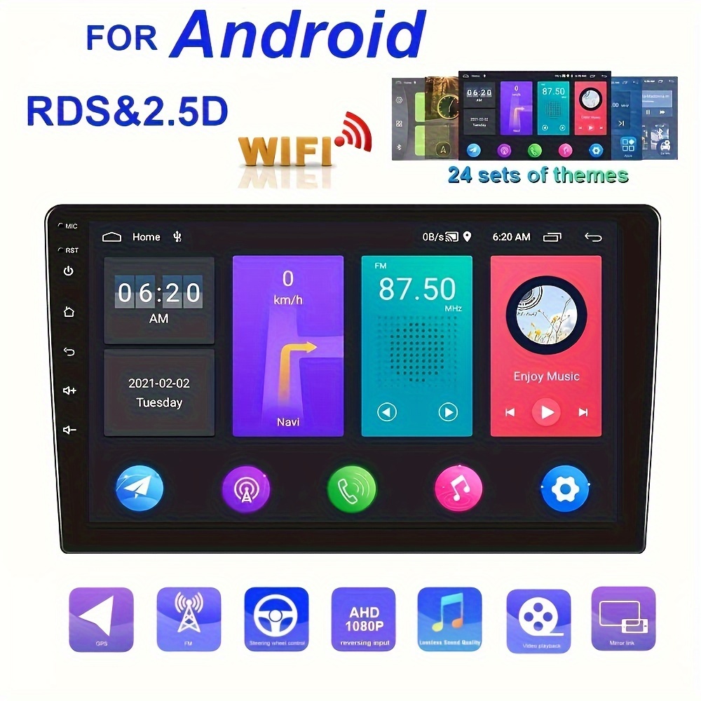 2+32G 9 Inch 2Din Android 11 GPS Car Radio 2.5D HD Capacitive Touch Screen  Radio BT Autoradio With USB/TF Card Slot Mirror Link Support Backup Camera