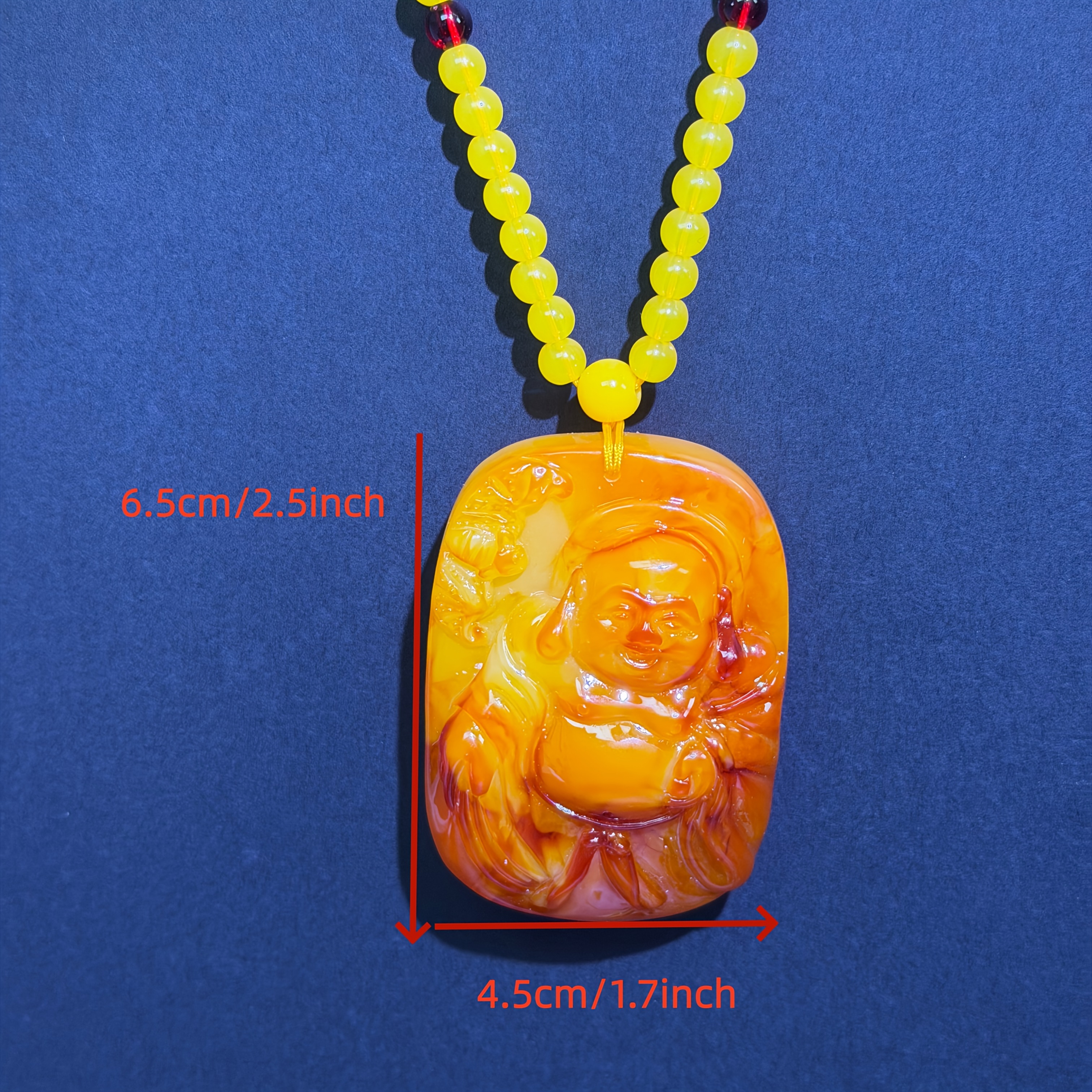 Unisex Chicken Oil Red Amber Fish Pendant Necklace
