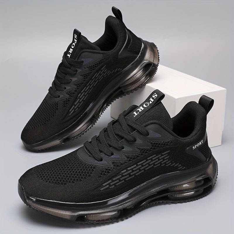 Men'S Low Top Road Running Shoes, Fabric Upper, Lace-Up Closure, TPU Sole, Solid Color, for Universal