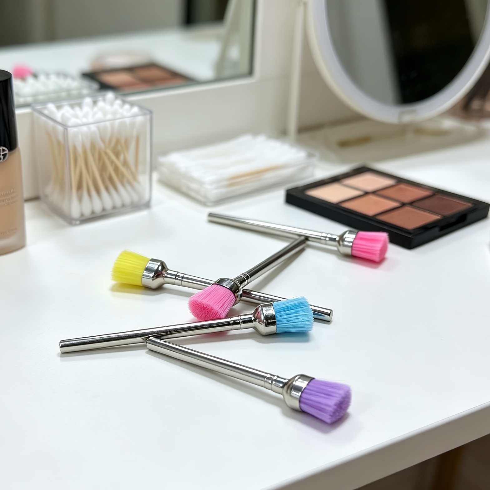 3pcs Colorful Nail Polisher Cleaning Brushes