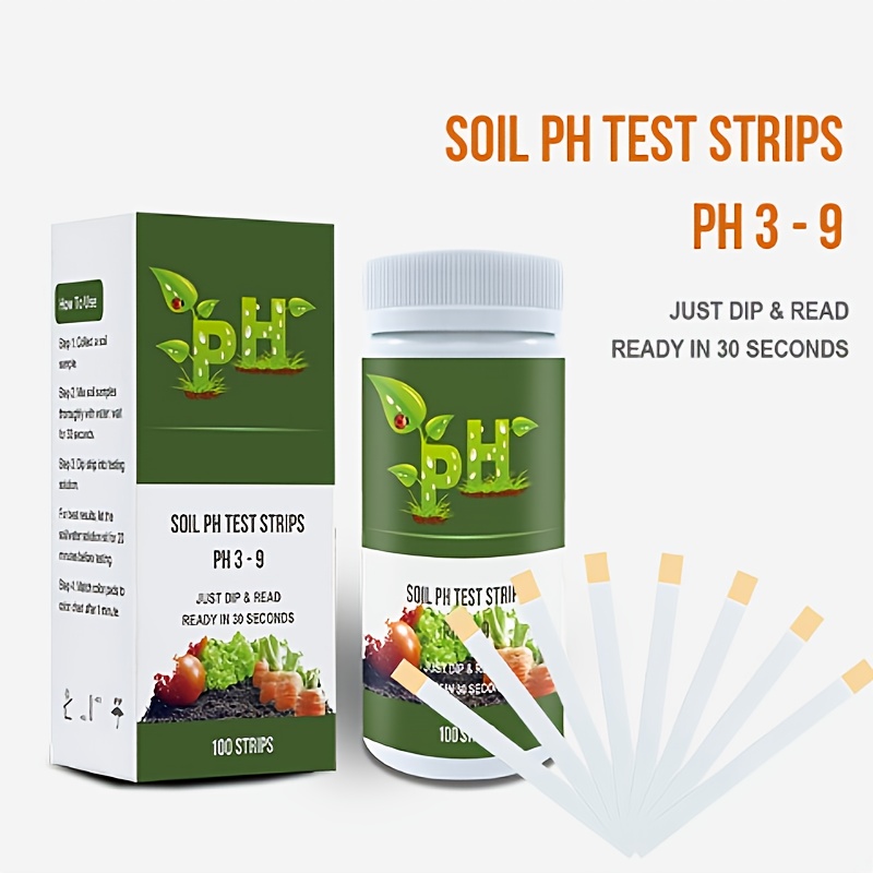 Image of Soil Ph Paper Test Kit 100 Tester Strips 3-9 Range Use For Testing Garden Home Lawn Grass Vegetable Gardening Dirt Yard Compost Outdoor And Indoor Plants