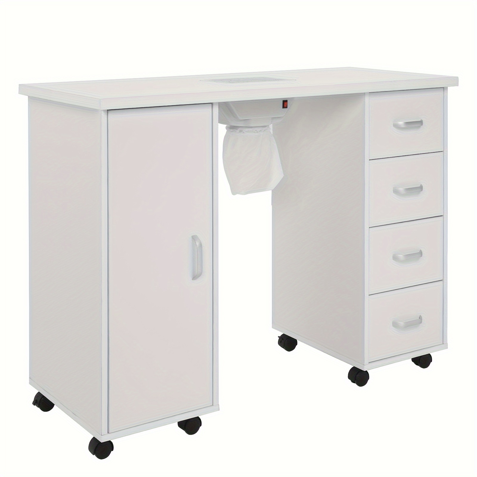 

Mdf Single Door 4 Drawers With Fan White Nail Table