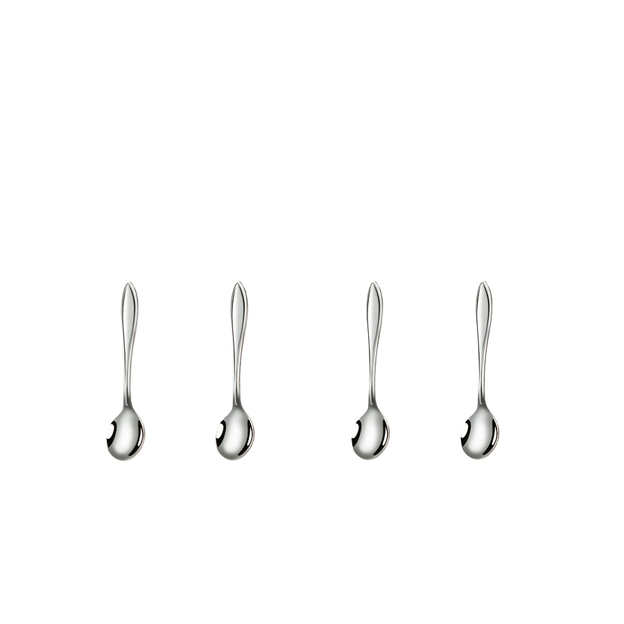 TEMU 4pcs Set Stainless Steel Coffee Spoons, Creative Small Round Seasoning Spoons, High Quality, Mini Special Style, Suitable For Home Kitchen And