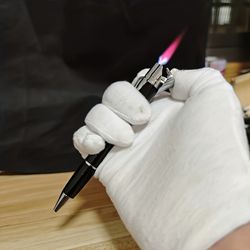 TEMU Creative Ballpoint Pen Refillable Lighter, Portable Windproof Flashlight Lighter, Interesting Lighter, Butane Gas Lighter, Suitable For Camping,