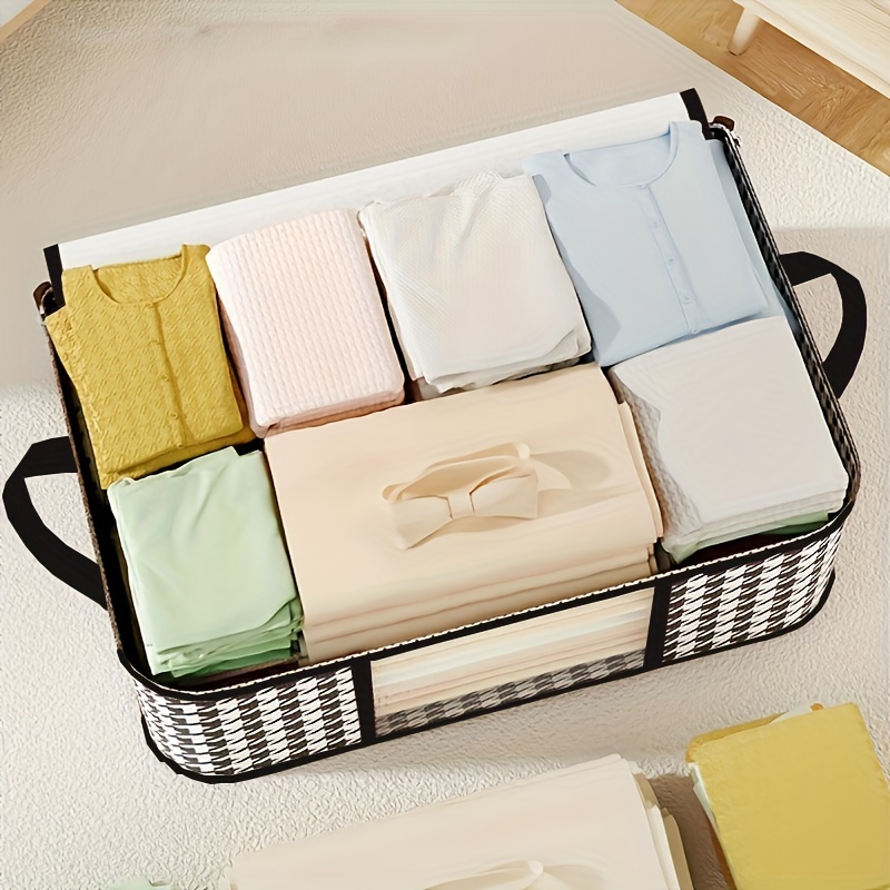 3 6pcs clothes storage bag with zipper portable storage bag with reinforced handles suitable for blankets bedding space saving organizer of closet bedroom home dorm bedroom accessories details 1