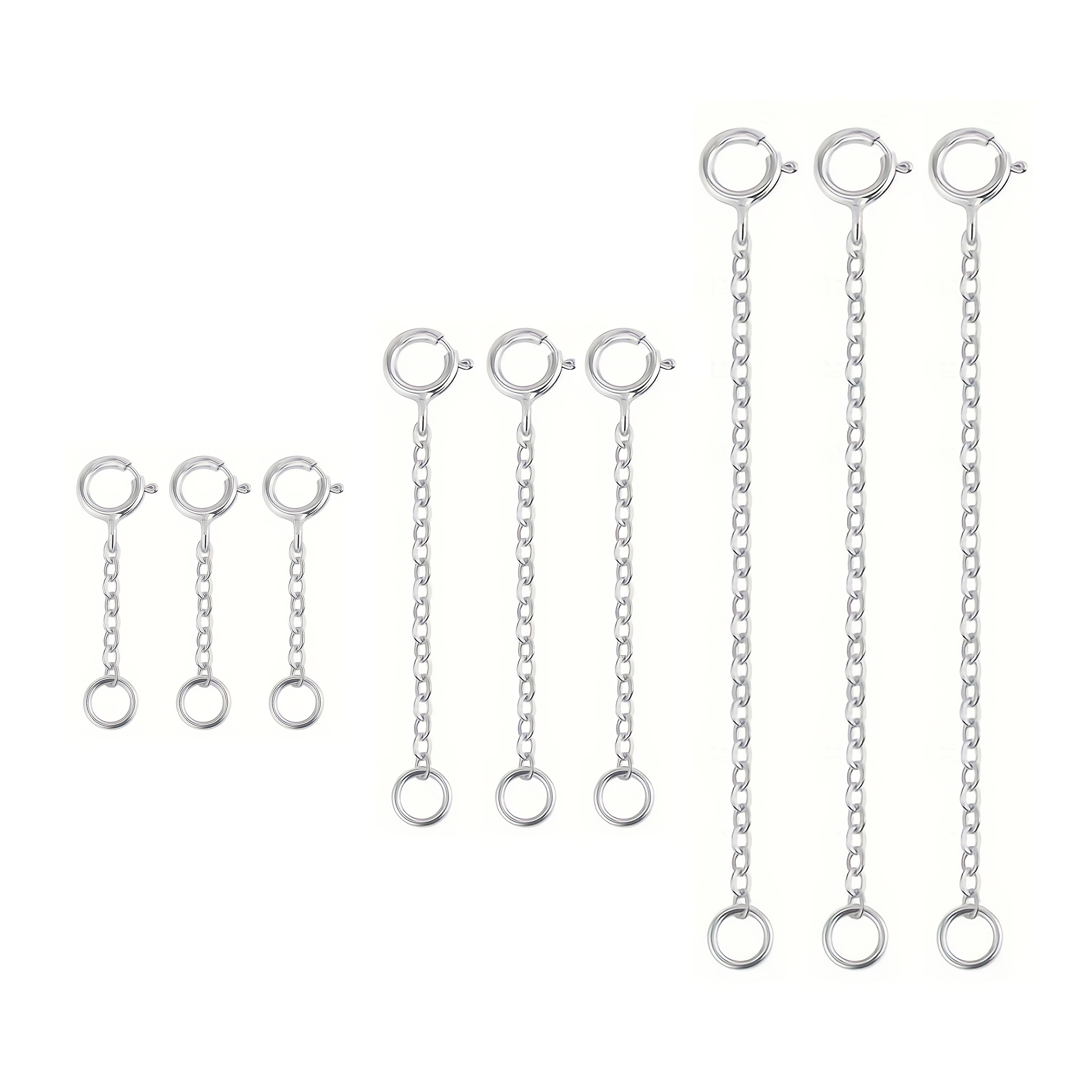 

Jewelry Chain-1-9pcs 2.5cm, 5cm, 7.5cm Necklace Extension Chain Bracelet Extension Chain Anklet Extension Chain Ornament Extension Chain