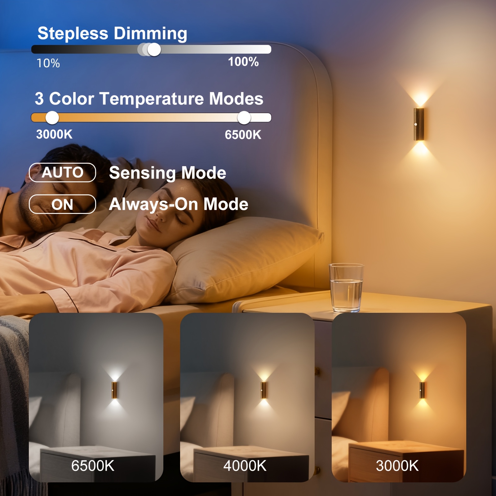 LED Wall Light with Motion Sensor and USB Charging