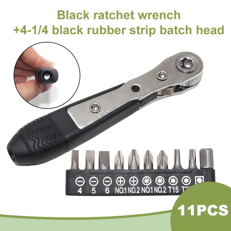 TEMU Set di cacciaviti a cricchetto reversibili da 11 pezzi, multifunzionale per chiave a cricchetto, inserti per cacciaviti a croce, a taglio e Torx