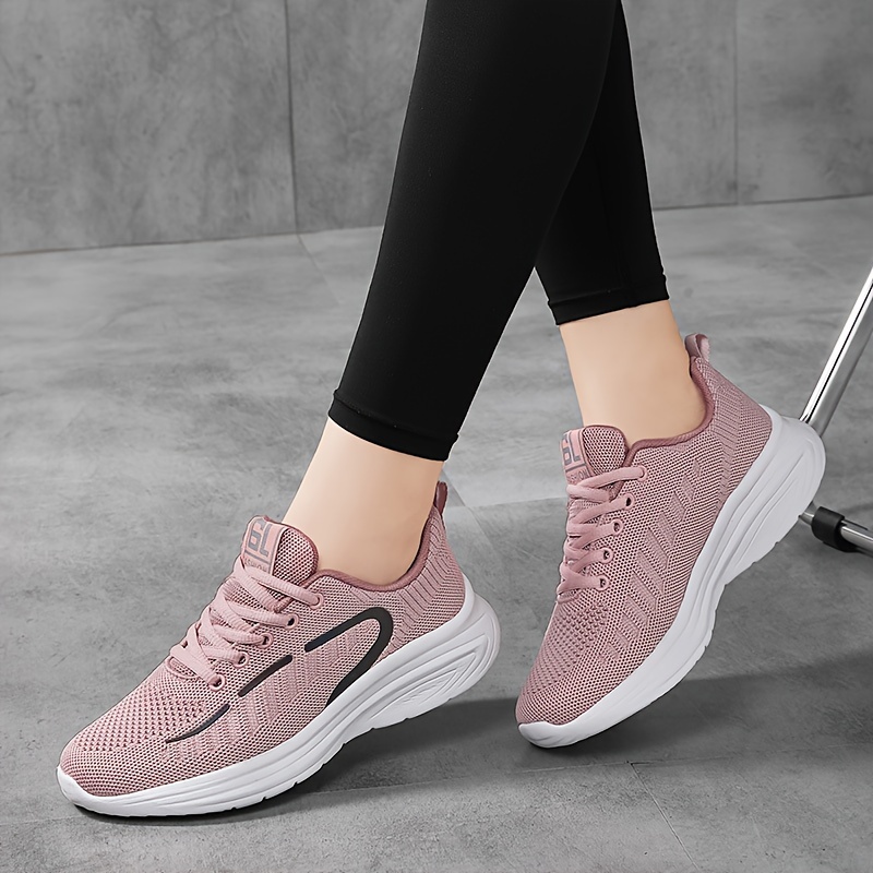 

Women's Shoes Mesh Single Shoes Lightweight And Breathable Student Running Shoes Pink