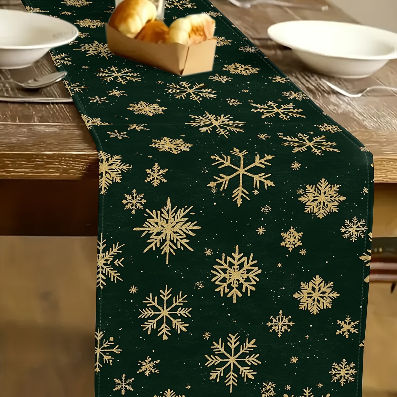 

1pc Christmas Table , , -linen , , Rectangular Tablecloth For Dining Decor - 13x72