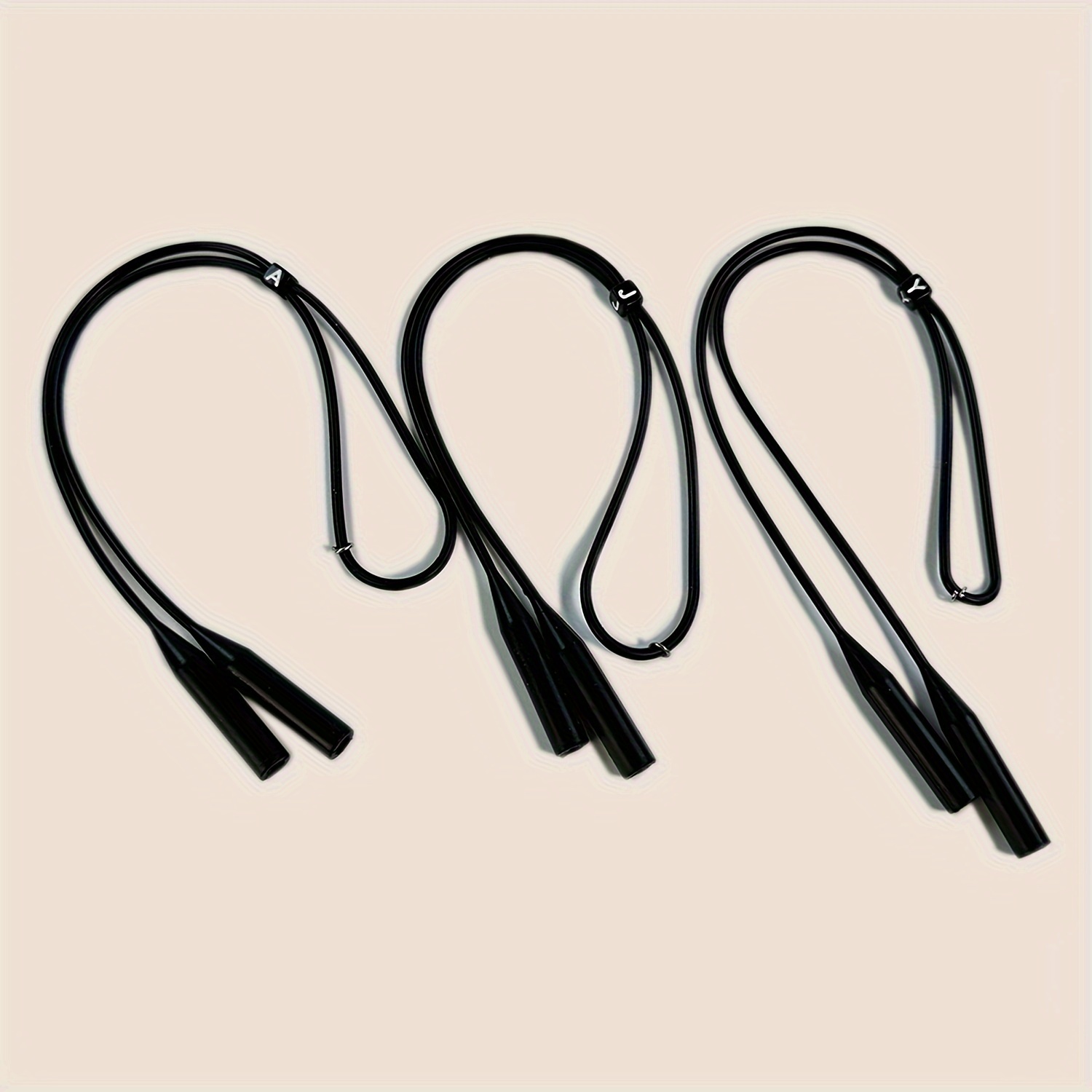 3pcs Set: Adjustable Neck Gaiter, Colorful Silicone Stretchable Round-hole Anti-slip Eyewear Accessory, Glasses Lanyard, And Glasses Chain. Simple, , And Stylish For Matching