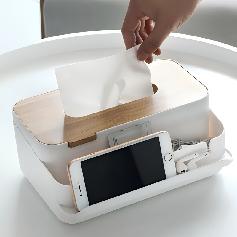wooden lid tissue box kitchen bedroom   storage box napkin paper tissue Product details 0