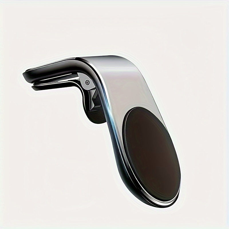 L-Shaped Universal Air Vent Metal Car Phone Mount, Aluminum Alloy, Magnetic, Rust Resistant, with Air Conditioner Outlet Mounting Type for Car