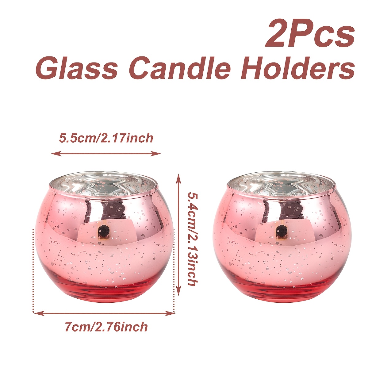 TEMU 2pcs, Starry Candlestick Base(candles Not Included), Candlestick Holder With Pink Casing And Silver Inner Wall, Table Decorations For Home,