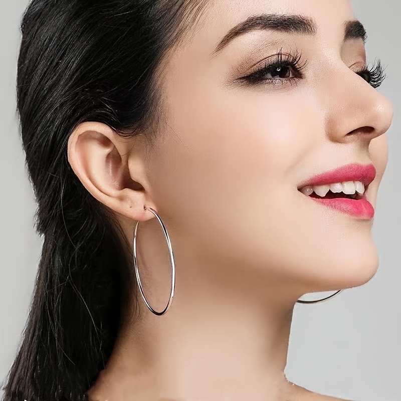high quality   steel large hoop earrings comfortable and versatile simple and elegant suitable for daily wear or parties fashionable womens jewelry accessories a delicate gift for women Product details 4