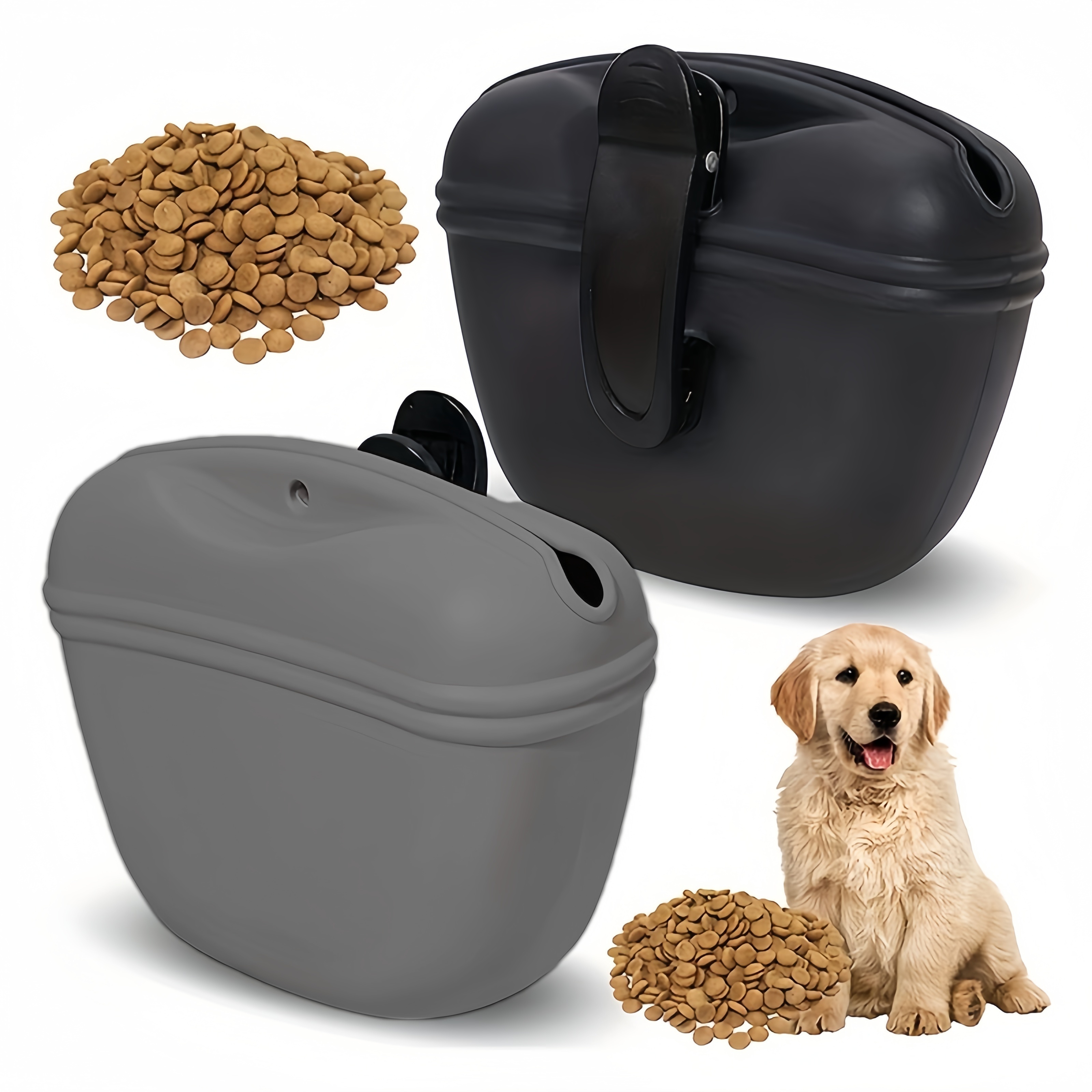 

1pc Silicone Dog Treat Pouch With Magnetic Closure And Waist Clip – Accessory, Bpa-free