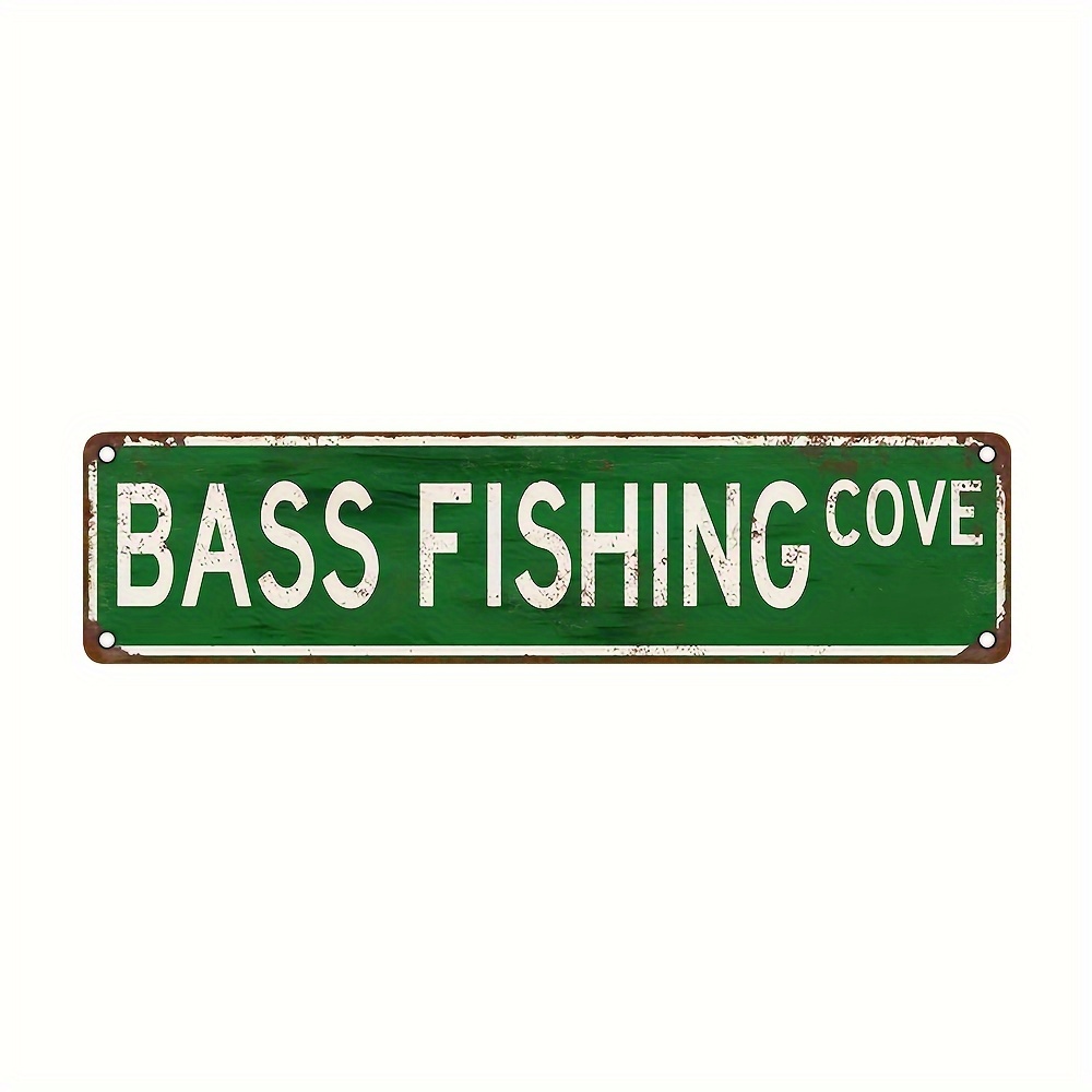 

Bass Fishing Aluminum Sign - 4x16 Inches, Perfect For Home, Bar, For Man Cave, And Outdoor Decor