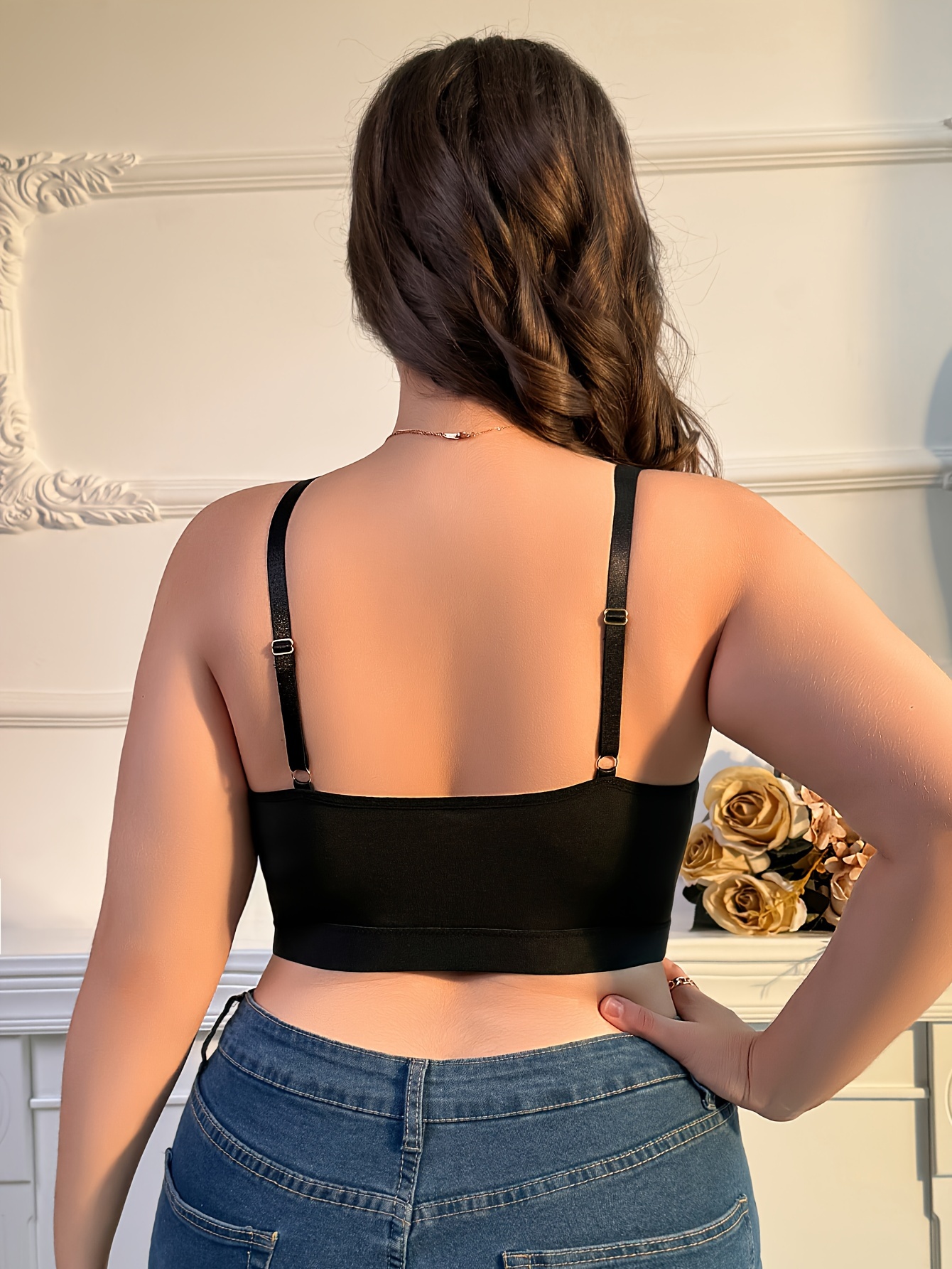 Women's Coachella Sexy Bra Plus Size Contrast Lace Full - Temu