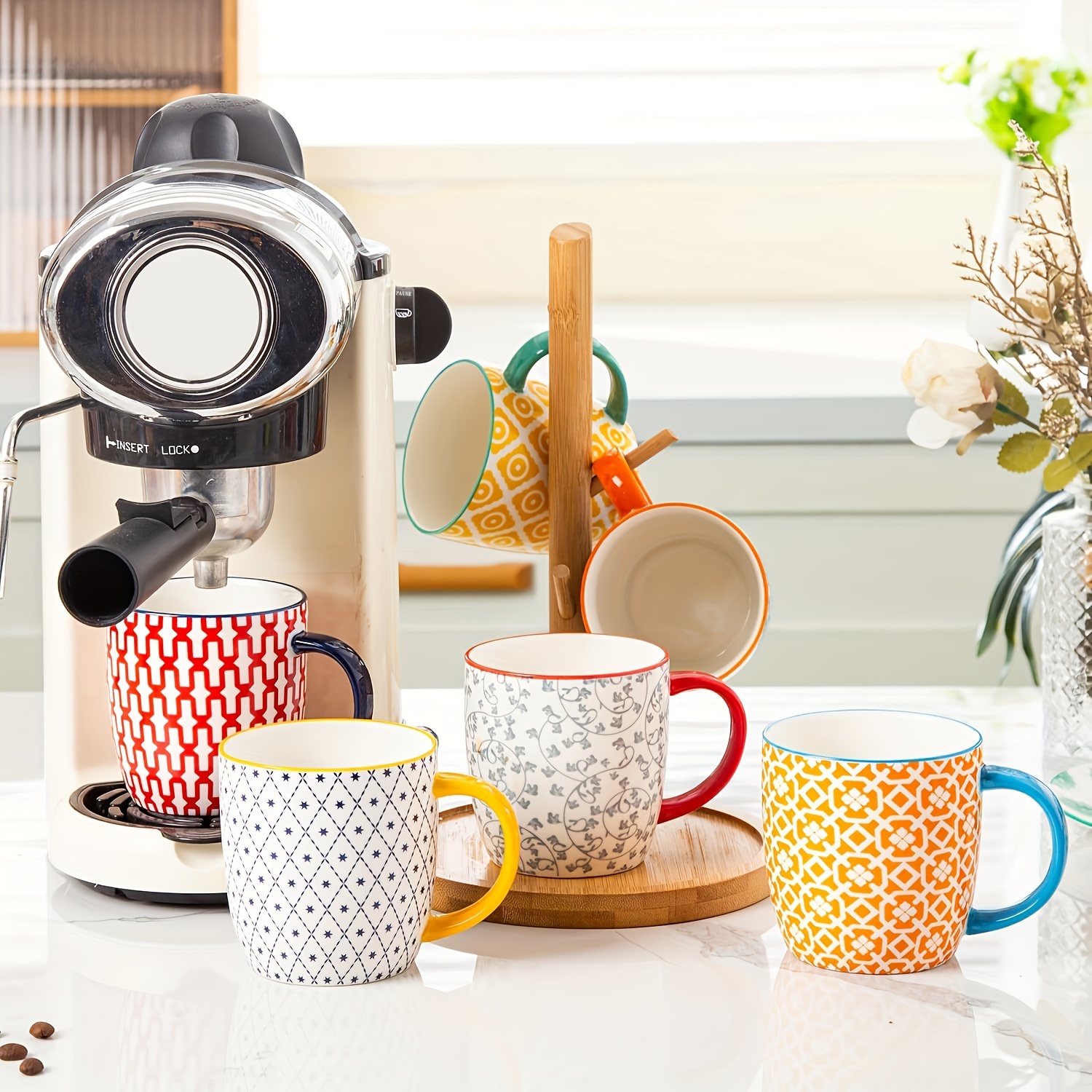 6pcs ceramic coffee mug set 10oz 280ml large porcelain tea - Temu Canada