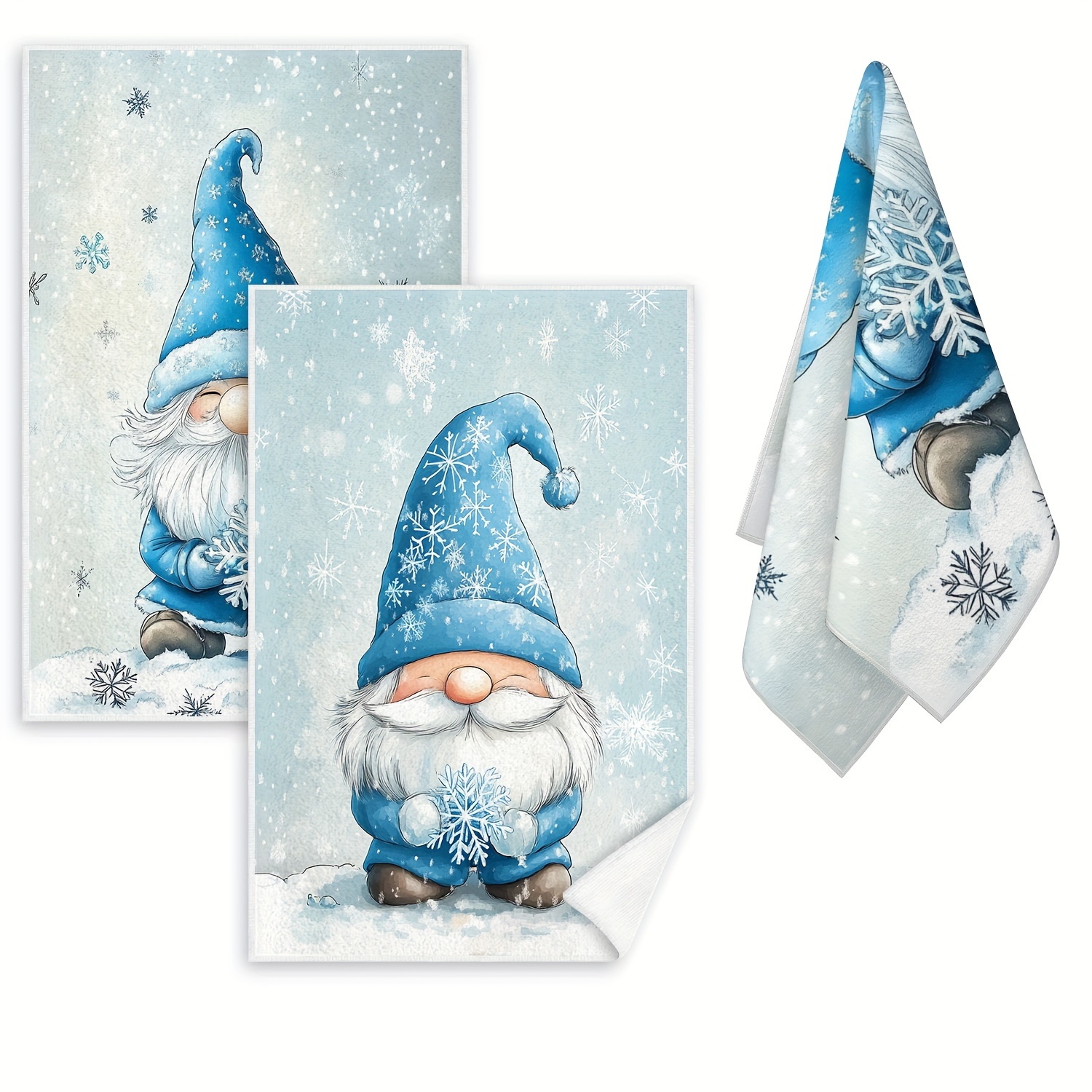 

2pcs Blue Snowman Pattern Dish Cloths, Seasonal Decoration Towels Set, Bathroom Supplies, Christmas Decor, Kitchen Towels Hand Towel Tea Towel Home Decor, Christmas Decor,