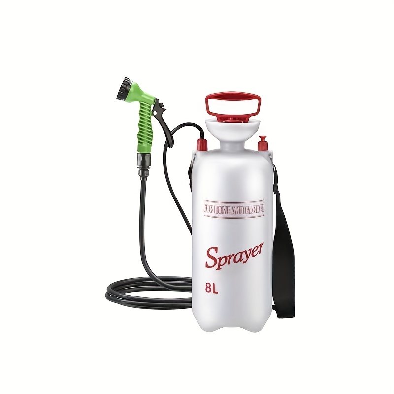 Image of 8l/5l Portable Camping Shower Kit - Manual Pressure Pump For Beach, Surfing & Hiking, Durable Outdoor Wash Set With Portable Strap | Ideal For Travel
