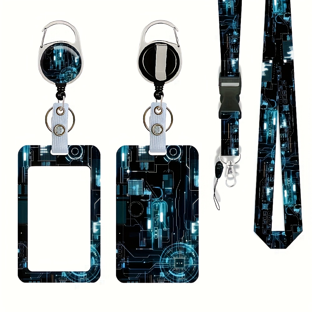 Image of 1 Core Technology Art Id Card Heavy-duty Badge Clip With Hanging Rope, Extendable Badge Scroll And Extender - Suitable For Office Work, Buses, Doctors, Nurses, And Can Be Used For