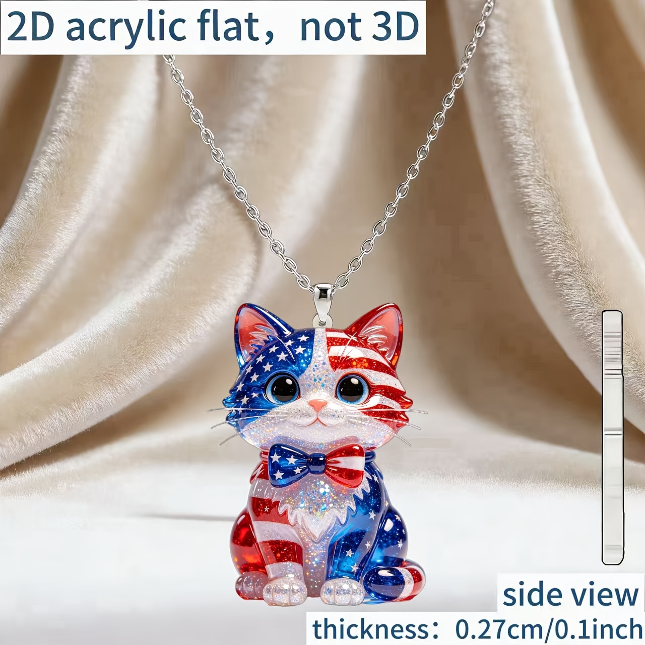 Kitten Love Heart Pendant Necklace, Unisex Gift