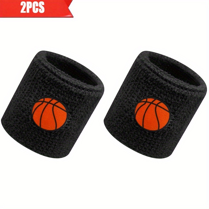 E-shop 2er-Pack Basketball & Fußball Sport-Handgelenkbandagen - Hochelastische, atmungsaktive Gymnastik-Handgelenkbandagen mit Ball- & Spieler-Design,