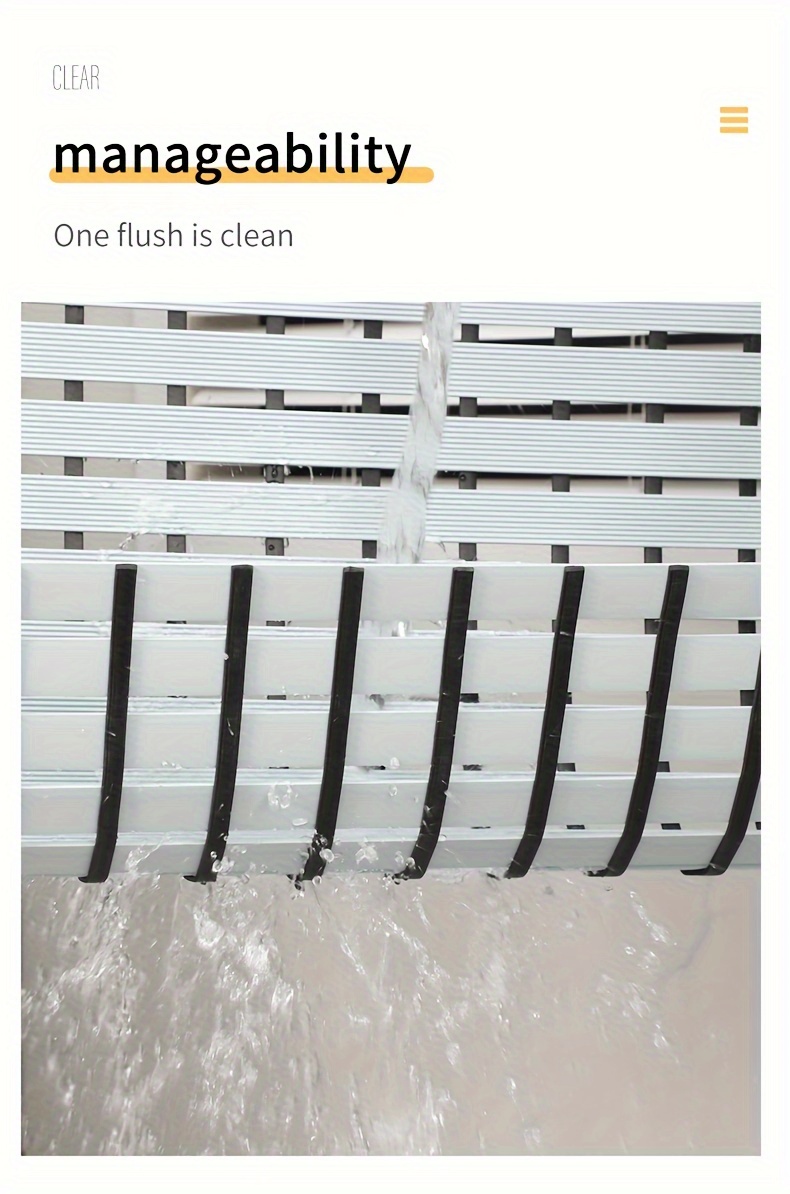 1pc of   brand christmas pvc anti slip bathroom mat bathroom mat with rubber backing and drainage holes soft shower mat suitable for bathtub shower floor mat bathroom mat simple and stylish bathroom decoration mat 16 9 23 6 inches best for christmas Product details 5