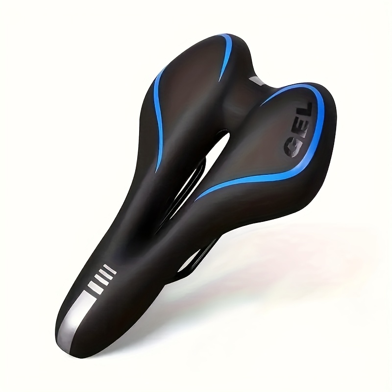 TEMU 1pc Coussin de Selle de Vélo Confortable - Selle de Vélo Large Unisexe avec Double Absorption des Chocs, Doublure en Mousse à Mémoire, Convient