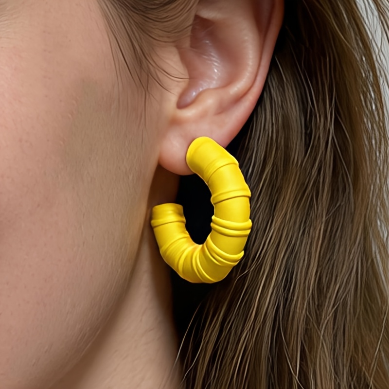 4pc Dopamine Irregular C-circle Crescent Earring Set