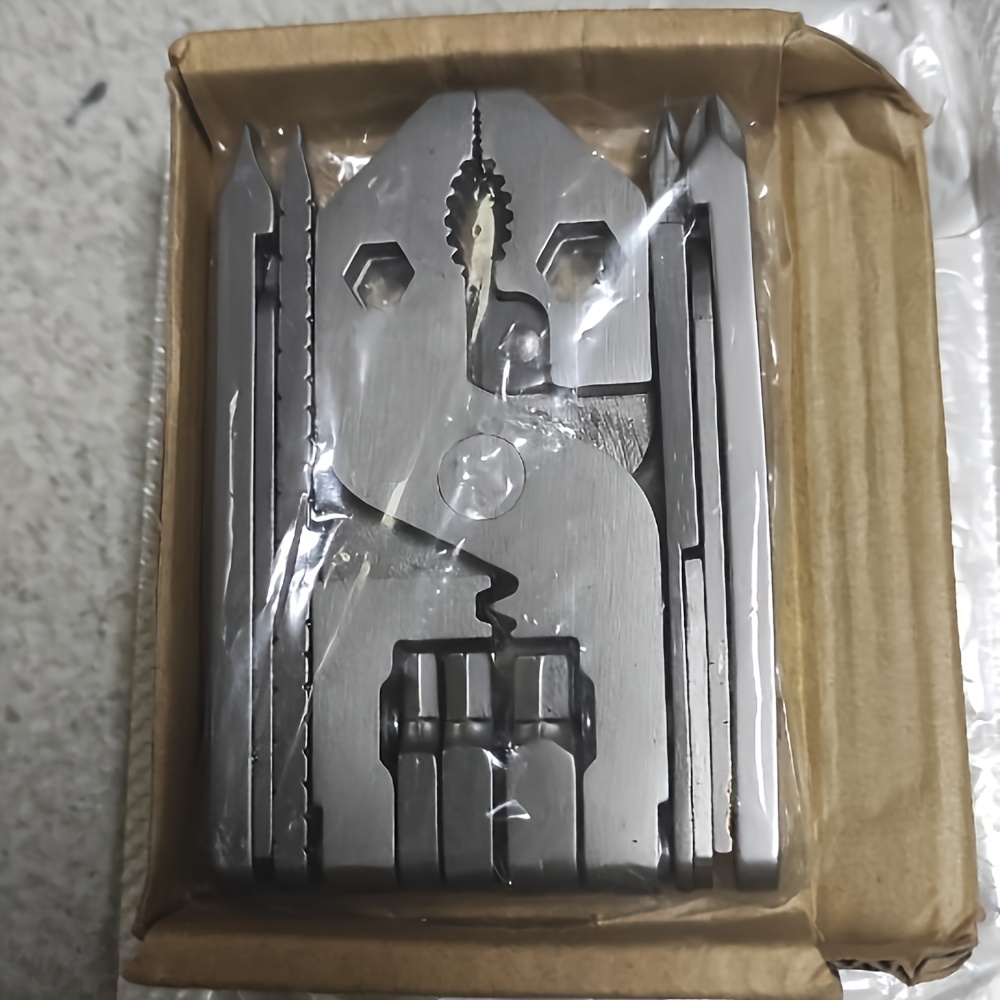 1pc heavy duty 22 in 1 stainless steel multi tool with key ring portable folding pliers screwdriver wrench hammer knife scissors opening tool Product details 4