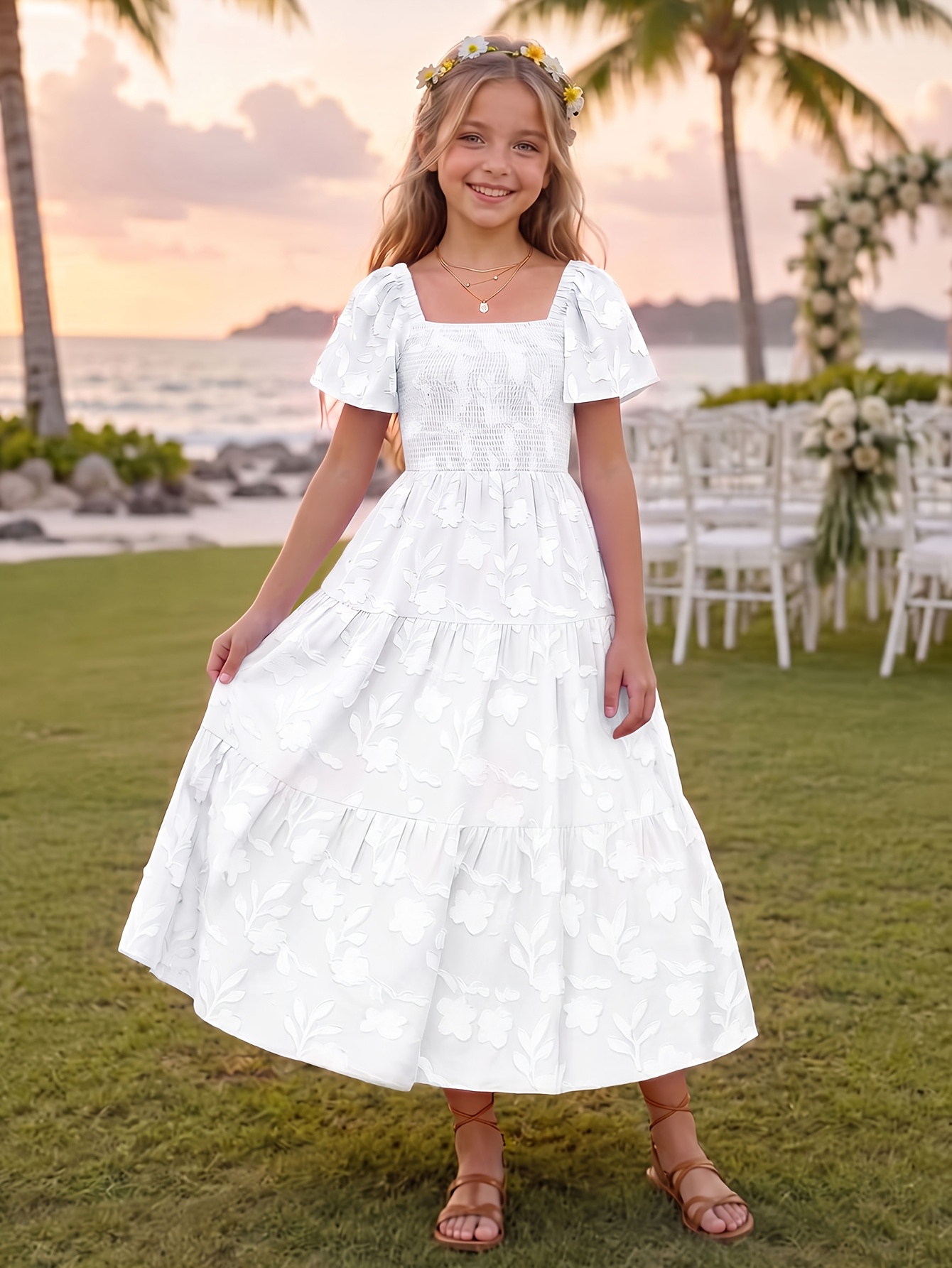 white dress girls sold on Temu United States