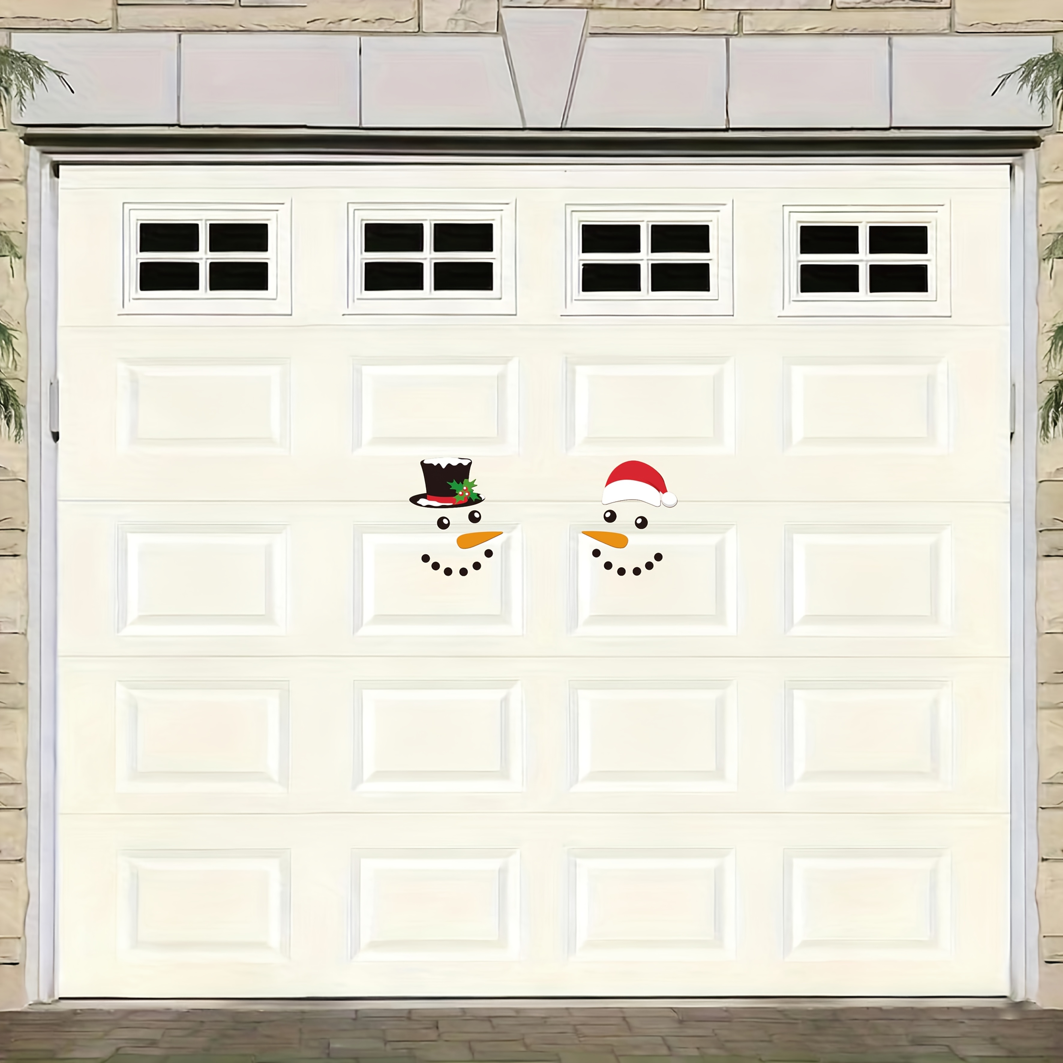 Image of A Christmas Snowman Magnetic Decoration Set - Reflective Stickers For Garage Doors, Refrigerators, And Cars, Made Of Pvc, Suitable For Garage Doors And Fridges