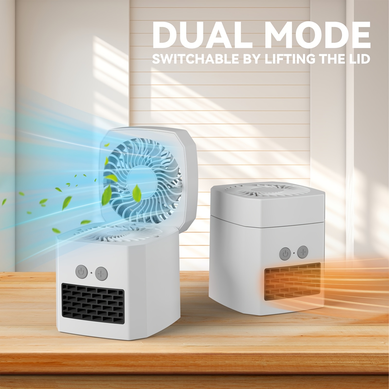 2-in-1 function cooling and heating fan with 3-speed variable speed   low-power function electrical appliance, safe and quiet, can   and warm up, suitable for bedrooms, living rooms, offices, etc