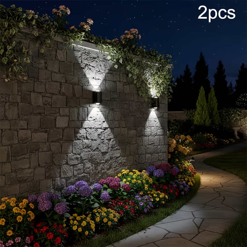 4 2 solar outdoor wall lamp suitable for home fence decoration park landscape christmas decoration and outdoor lighting   lithium battery perfectly   to villa balcony garden fence intelligent induction dimming function