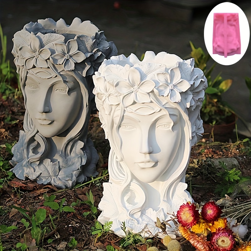 

whimsical" Goddess Flower Pot Silicone Mold For Resin, Beautiful Goddess Plant Vase Decoration, Plaster & Concrete Crafting Tool - Irregular Shape, Size As Shown