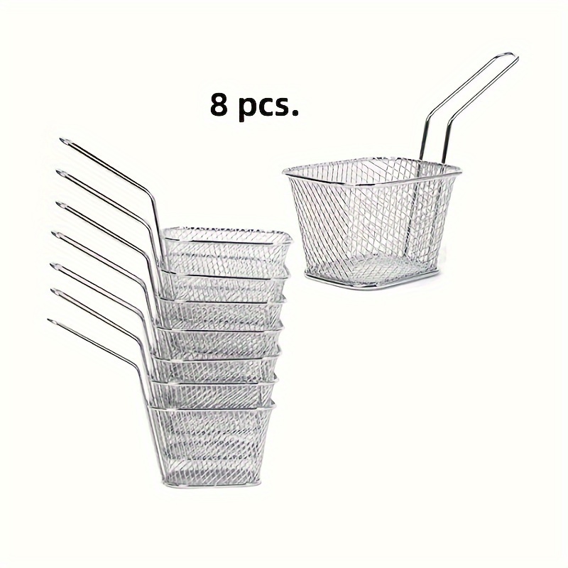 TEMU Panier à Frites 8pcs/4pcs, Panier à Friture pour Snacks, Panier à Friture Séparateur d'Huile, Panier à Friture pour de Restaurant, Panier à