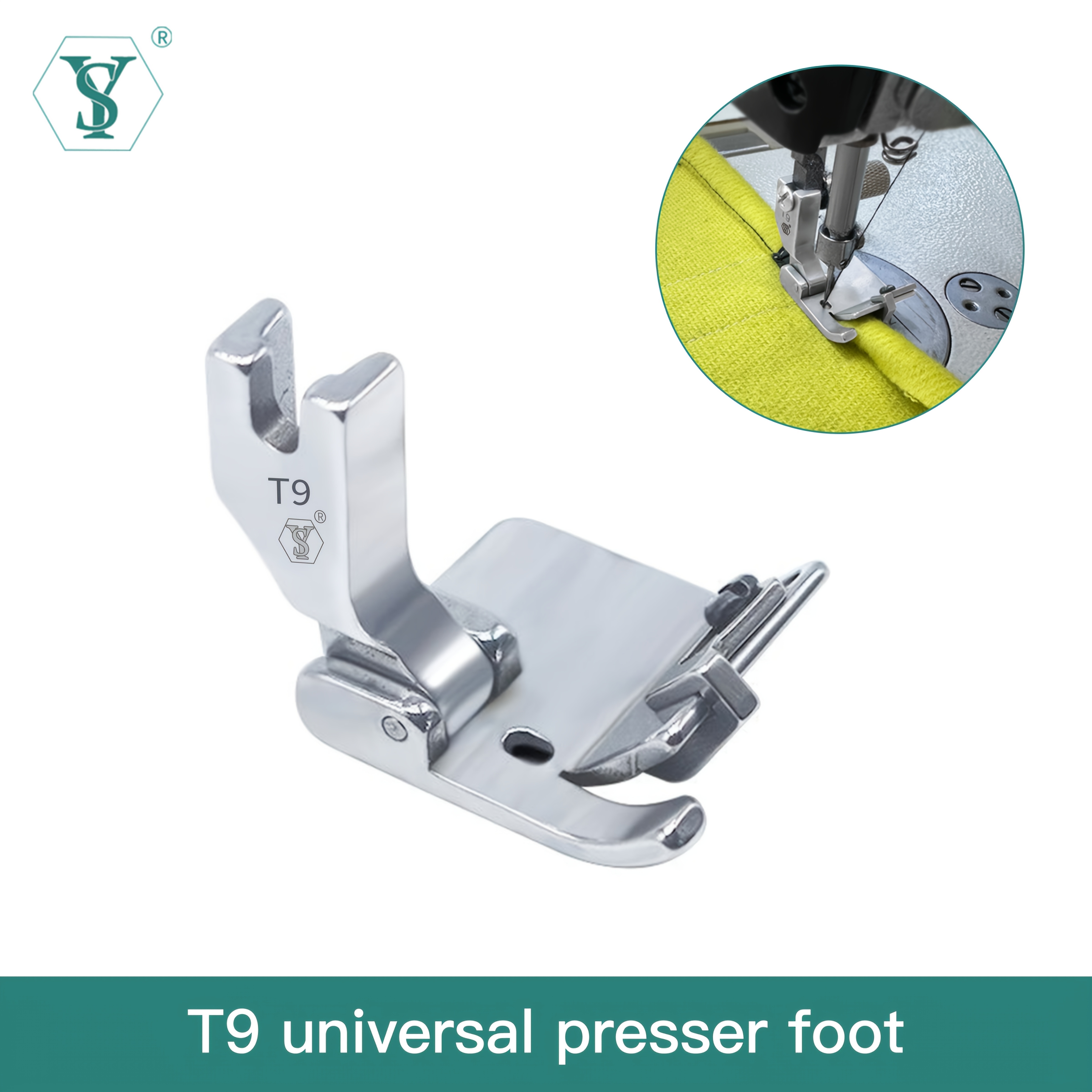 

1pc T9 Hemming Presser Foot, Adjustable Edge Guide For Sewing And Knitting - Silvery Gray